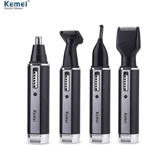 4-IN-1 Machine Cutting Beard Kemei Trimmer for Whiskers Eyebrows and Mustache Kemel Male Razor Remove Nose Hair Cleaning Clipper