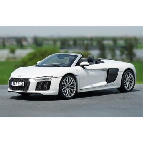 1/18 For Audi R8 V10 Plus Diecast Sports Car Model White/Red Kids Toys Boys Girls Gifts Display Collection Ornaments