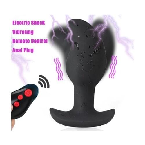 Strong Electric Shock Vibrating Remote Control Anal Vagina Butt Plug Prostate Massage Stimulate Sex Toy For Couple Anus Expander