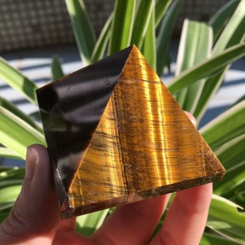 Natural Tiger Eyes Crystal Pyramid Polished Healing Pyramid reiki minerals Quartz Crystals Stone for Sale