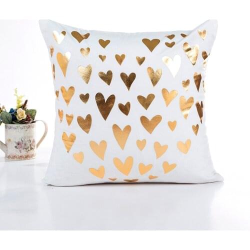 Gold Foil Printing Pillow Case warm Waist Throw pillowcase gold Home winter Home Design pillowslip Square Bed Cushion soft F80
