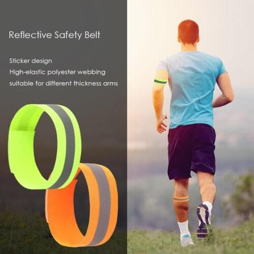 Night Reflective Safety Bracelet with Velcro Outdoor Sports Night Running Cycling Jogging Warning with Luminous Arm Band