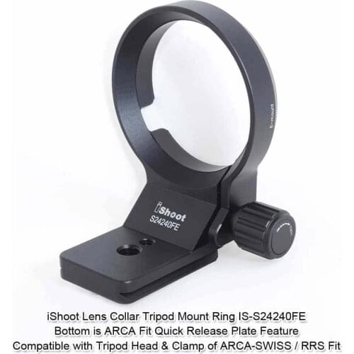 IShoot Lens Collar Tripod Mount Ring Support for Sigma 85mm f/1.4 DG DN Art E-mount, with Arca-Swiss Quick Release Plate