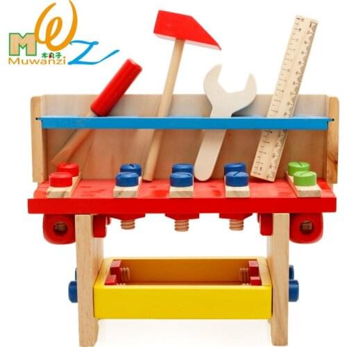Puzzle childrens wooden tool table assembly and disassembly nut combination early education toy birthday gift for boys M90