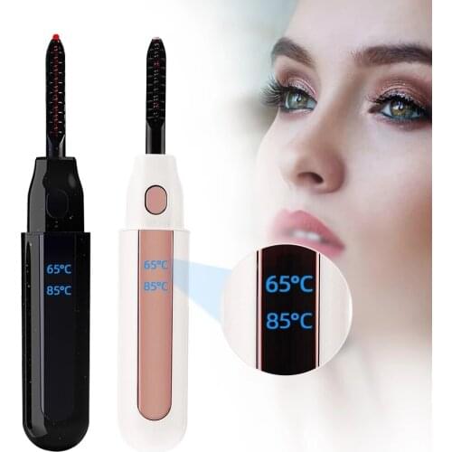 Rechargeable Digital Display Eyelash Curler Heated Curling Slender Eyelash Pen Mascara Long Lasting Durable Shaping Eyelash Clip