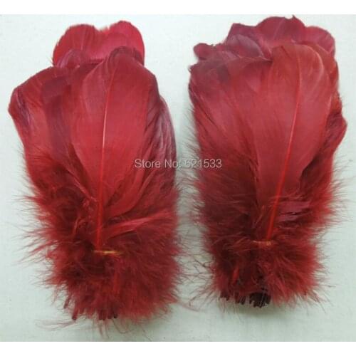 Plumas para manualidades!200pcs/lot Dark Red Goose Nagoire Feathers, Loose Goose feathers,13-18cm long,craft feathers for masks