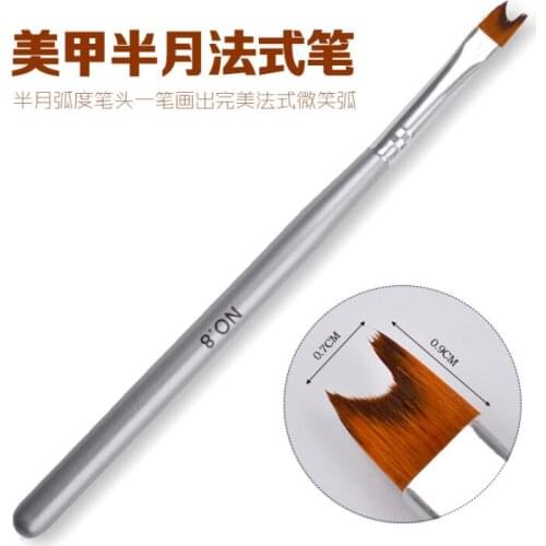 Portable Manicure Nail Art Brush Tool Gradient Drawing Nail Brush UV Gel Painting Pen Nail Beauty Tool Silver Brush