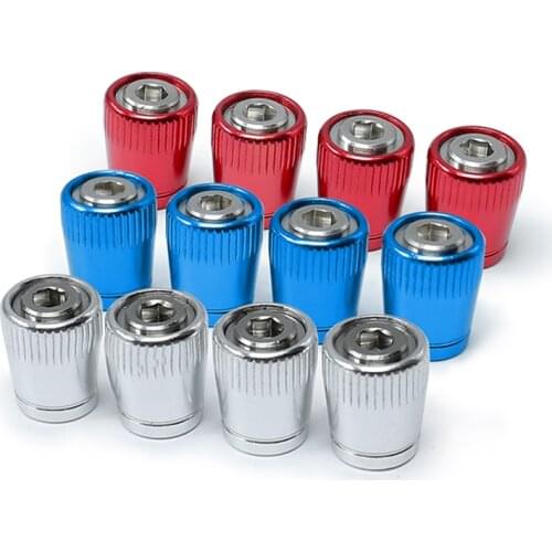 QHCP Cars Tire Valve Caps Anti-theft Wheel Tires Stem Covers Aluminium Alloy Airtight Nozzle 4Pcs/Set Auto Accessories Universal