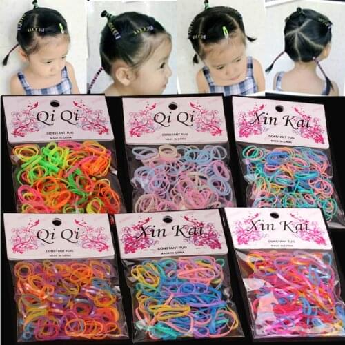 NEW Fashion Girls Colorful Rubber Bands Gum For Ponytail Holder Elastic Hair Bands Kids Safe Hair Ropes Hair Accessories
