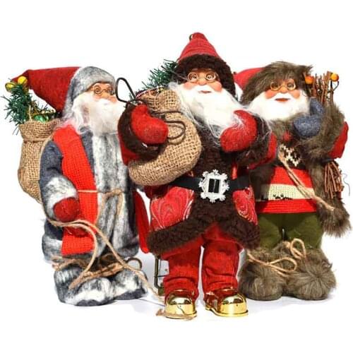 Christmas Decorations Santa Claus Doll Simulation Of the Elderly Ornaments Toys New Year Red Cap Xmas Decor Gift U3