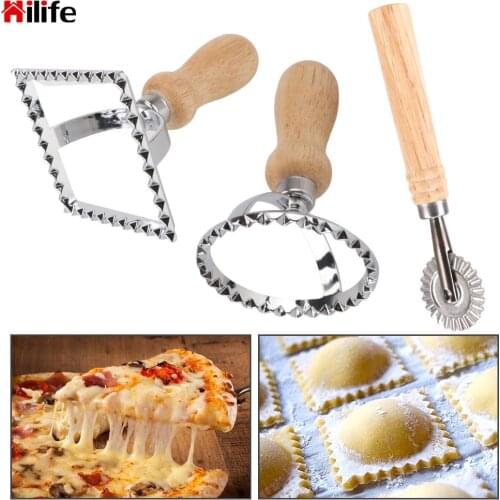Solid Wood Handle for Kitchen Baking Flower Side Baking Appliance Pizza Tools Biscuit Mould Cookie Cutter