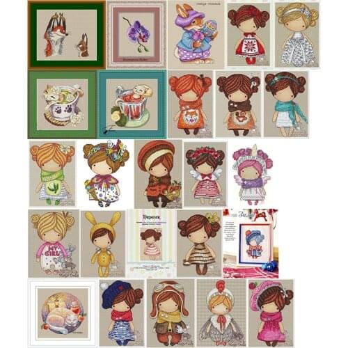 Top selling 4.87usd Doll Counted Cross Stitch 11CT 14CT 18CT DIY Chinese Cross Stitch Kits Embroidery Needlework Sets