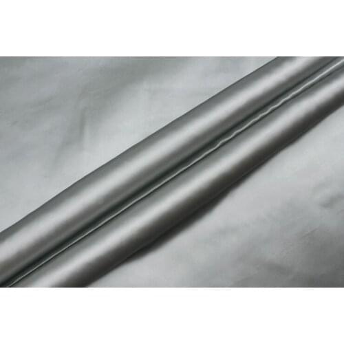 Howmay pure silk fabric stretch satin charmeuse 19m/m 108cm 42" silver 06# for dress womens clothes shirt