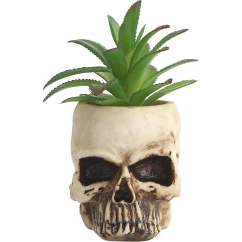 Resin Skeleton Flowerpot Skull Shaped Head Pots Succulent Pot Flower Pot For Plants Succulent Pot Home Decoration Gift