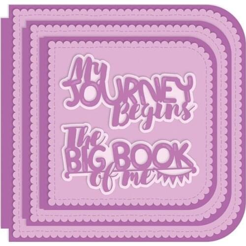 "The big book of me" Words Flowers D Shape Frame Metal Cutting Dies for DIY Scrapbooking Cards Making Decorative Crafts New 2019
