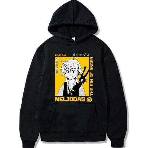 Japanese Anime Manga Seven Deadly Sins Meliodas Hoodie Men Sweatshirt Dragons Sin Of Wrath Long Sleeved Hoodies Streetwear