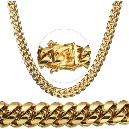 Heavy Cuban-style Necklace Man Woman Miami Stainless Steel Chain Attractive Mens Jewelry High Reflective Beautiful Friend Gift