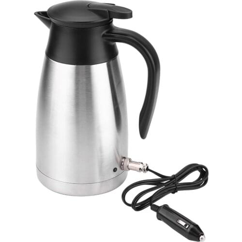 Universal 1000ML 12V/24V 120W/240W Stainless Steel In-car Kettle Travel Thermoses Heating Water Bottle with indicator light