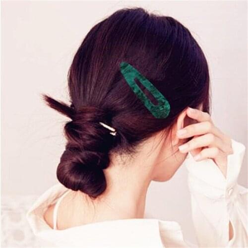 Girl Women Vintage Emerald Hairpin BB Clips Rectangle Hair Clip Geometric Water Drop Shape Barrettes Hair Styling Accessories
