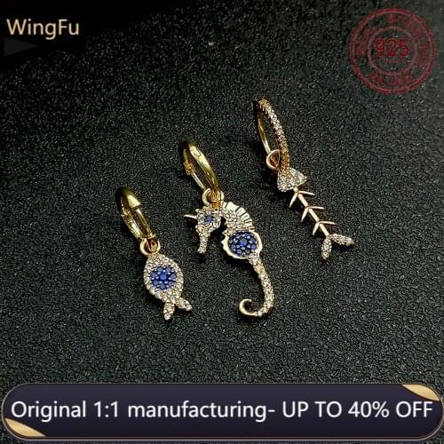 925 sterling silver ladies earrings tropical ocean vacation small fish beads zircon earrings luxury brand Monaco jewelry