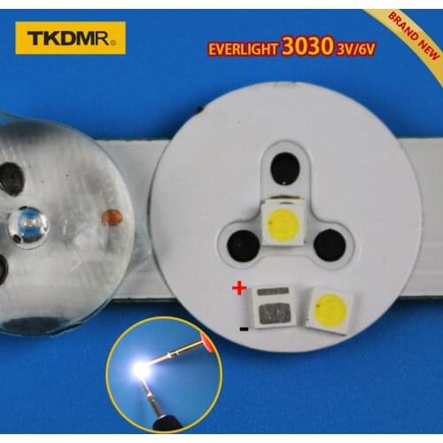 100pcs led tv backlight 1.2W 3030 3V 6V kit electronique led led for lcd tv repair Assorted pack kit Cool whiteFree shipping in