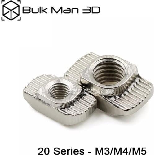 1000pcs/Lot Wholesale M3/M4/M5 For 20 Series T-Nut Sliding T Nut Hammer Drop In T Nut Fasten Connector 2020 Aluminum Extrusions