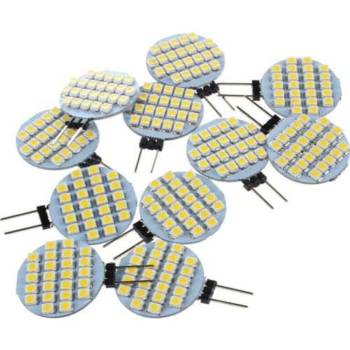 10x G4 SMD 24 LED Cabinet Marine Camper Car Bulb Lamp 12V Warm White Light