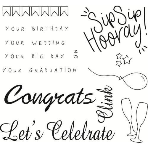 10x10 English Transparent Clear Stamps Silicone Seals for DIY scrapbooking photo album Card Making