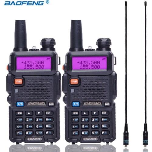 2Pcs BaoFeng UV-5R 5W Walkie Talkie Dual Band VHF/UHF Handheld UV 5R UV5R Two Way Radio station Transmitter + 2 NA-771 Antenna