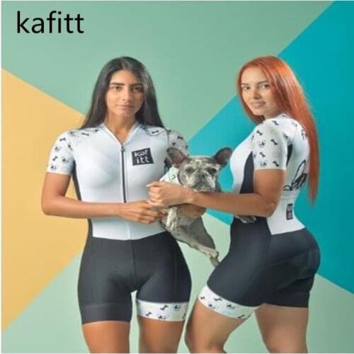 2021 gel Kafitt Triathlon Womens Short Sleeve Track Suit Mountain Bike Cycling Suit Leotard Jumpsuit Cycling Suit