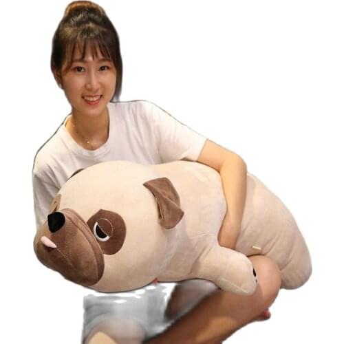 45/55/70/80cm Cartoon Lying Plush Stuffed Dog Big Toys Sand dog Doll Lovely Animal Christmas Birthday Gift Plush Pillow