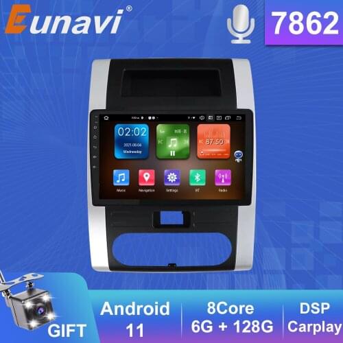 Eunavi QLED 2 DIN Android 11 Car Radio For Nissan X-Trail 2 T31 XTrail 2007 - 2015 Multimedia video player GPS 2din DVD 6G 128G