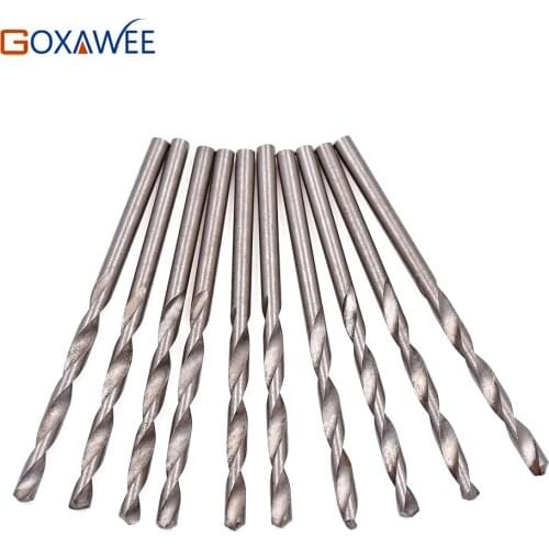 GOXAWEE 10pcs Micro HSS Drill Bits 0.5/0.6/0.7/0.8/1.0/1.2/1.5/2.0/2.5/3mm Straight Twist Drill Bits Electric Drill Power Tools