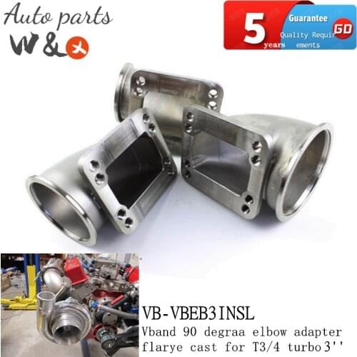 For T3/4 Turbo 2.5 Inch Vband 90 Degraa Elbow Adapter Flarye Cast Stainless Steel Materials VB-VBEB2.5INSL