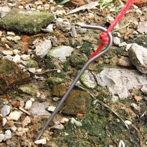 EDC Hiking tool High Strength Titanium TC4 Tent Stake Heavy Duty Strong Rock Camping Nail Outdoor Tent Accessories Pegs FW048