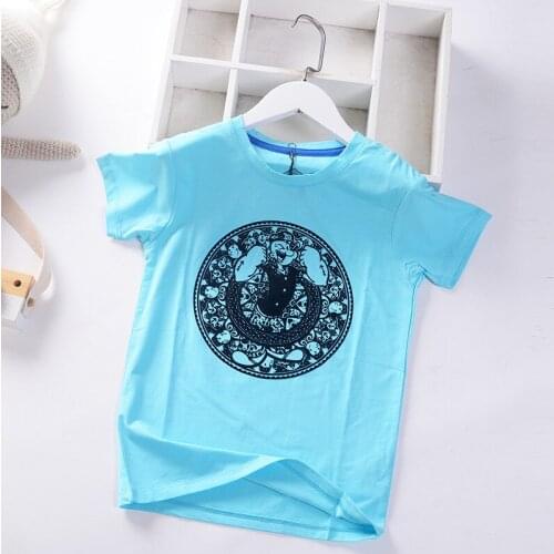 Cotton hwaii blue summer teen boys t-shirts kids tshirt tops tees causal childrens clothing