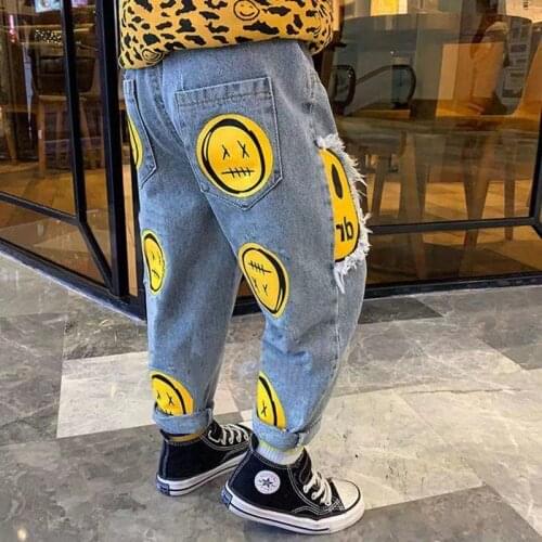 Cool Fashion Jeans For 2 3 4 5 6 7 8 9 10Years Boys Cartoon Pocket Denim Trousers Pants