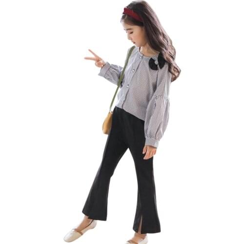 Teen Girls Clothing Blouse + Pants Costume For Girls Spring Autumn Kids Girl Clothes Set Casual Style Childrens Tracksuit