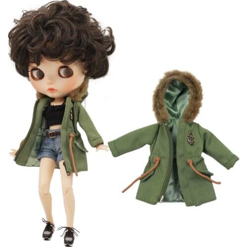 ICY DBS Blyth doll joint Doll Green army jacket denim shorts black lace bra