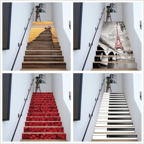 3D Stairs Decoration Nature Scene Waterproof Self-adhesive DIY Staircase Marche Escalier for Stair Steps Home Design Art Murals