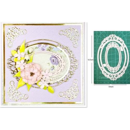 Metal cutting dies cut die lace oval background frame decoration Scrapbooking dies paper knife mould blade punch stencils dies