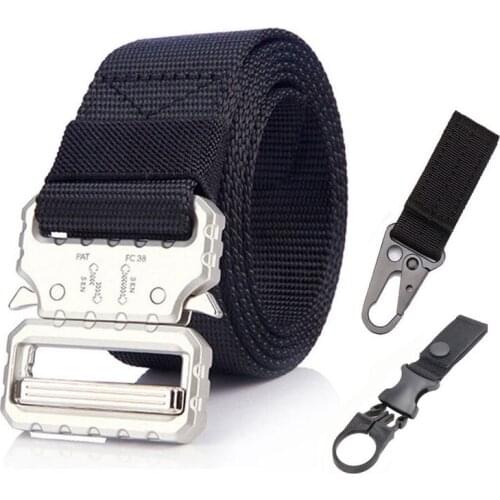 Mens Outdoor Tactical Belts Nylon Military Waist Belt Metal Buckle Adjustable Heavy Duty Training Belt Army Hunting Accessories