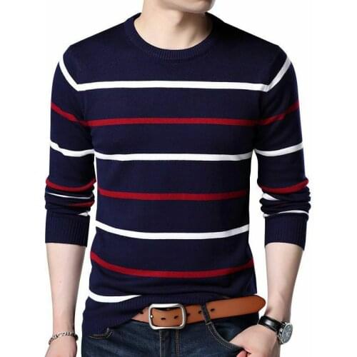 Pullover Men 2020 Autumn Winter Wool Slim Fit Sweater Men Casual Striped Fashion