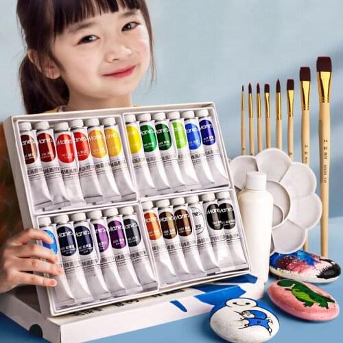 12/18/24/36Colors 12ML Tube Professional Acrylic Paint Set For Fabric Clothing Nail Glass Drawing Painting For Kids Art Supplies