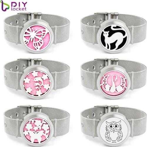 Stainless Steel 30mm Perfume Diffuser Bracelet With Free Pads For Women BD102-263