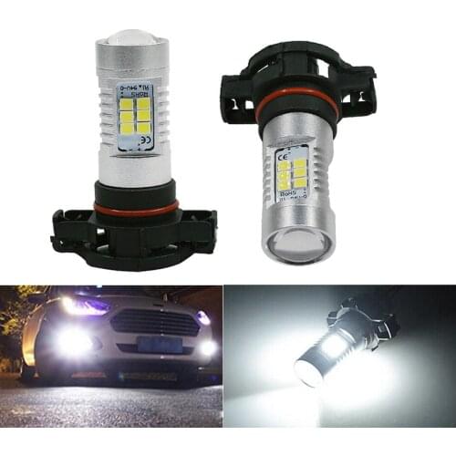 NHAUTP 2Pcs H16 5202 PS24W LED Car Fog Lights White 2835 21-SMD Auto Head Lamp Bulbs 6000K 12-24V