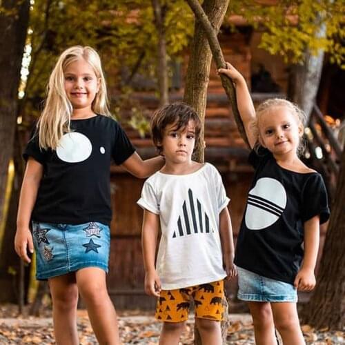 New 2020 Summer Baby Boys T Shirts Short Sleeve Childrens T-Shirt For Boys Simple Cartoon Kids Clothes Girls Tshirt Tops Brand