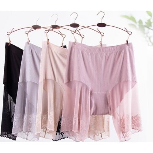 New Plus Size Shorts Under Skirt Sexy Lace Anti Chafing Thigh Safety Shorts women Large size Underwear Pant Lady Boxer Underwear