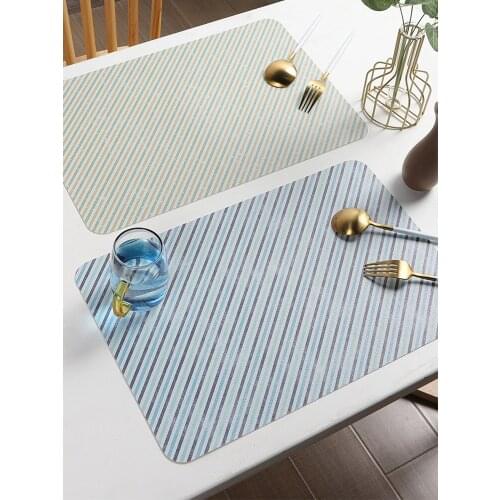 Dining mat waterproof oil-proof heat insulation mat Nordic creative simple stripe non-slip heat-resistant lunch School washing