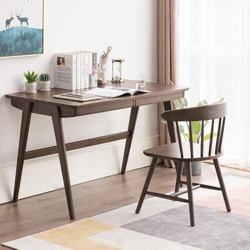 Solid Wood Dining Chair Nordic Minimalist Desk Chair Backrest Chair Casual Coffee Chair
